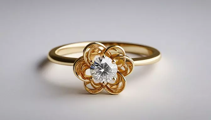 gold flower shaped ring