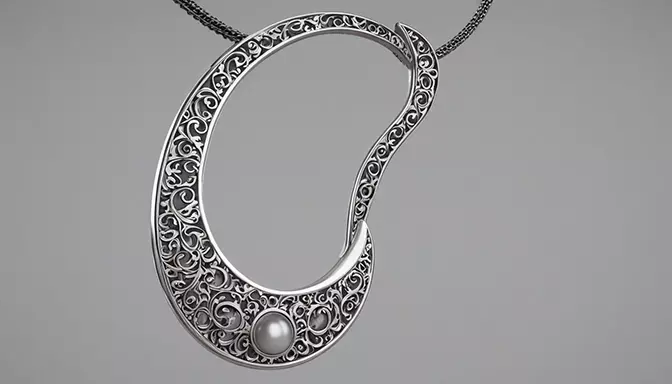 silver decorated collar