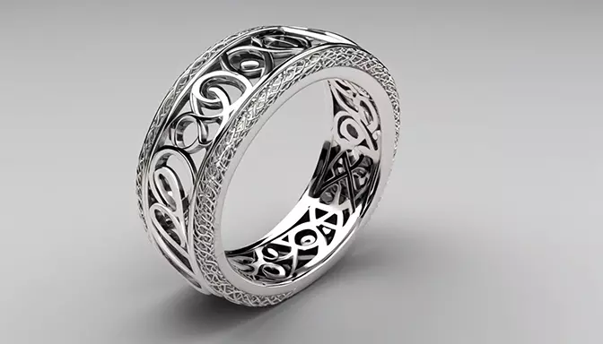 silver ring made by rhynoceros