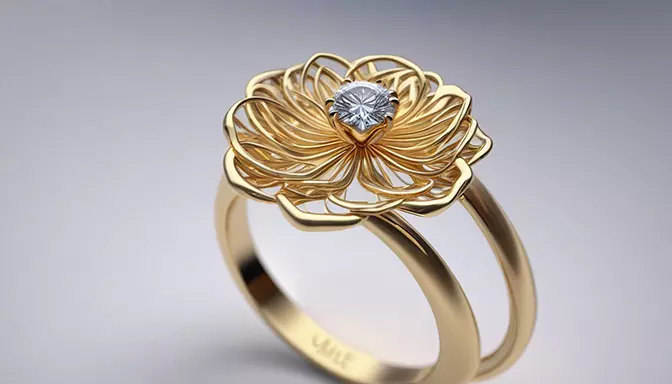 gold rose shaped ring